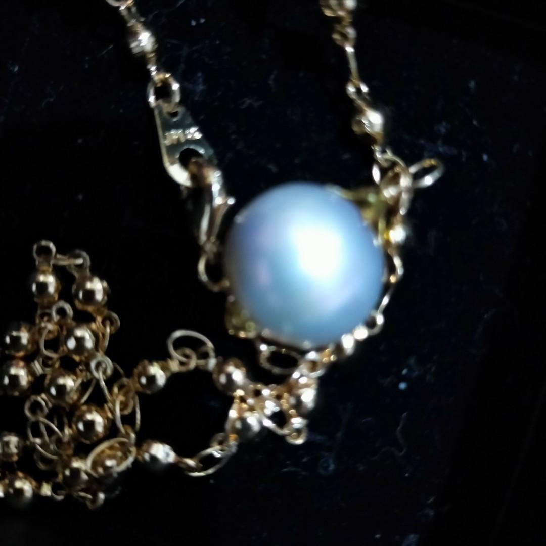 Jf14K gold necklace with Pearl pendant