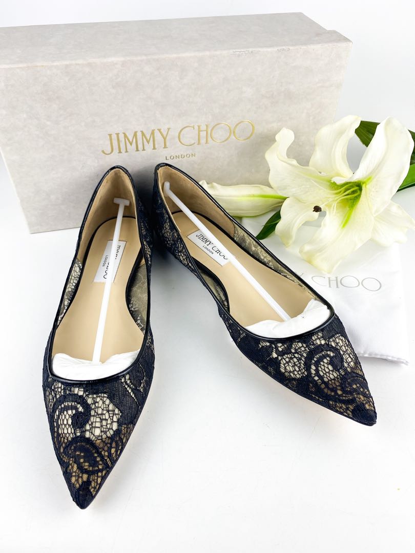 Jimmy choo lace discount flats