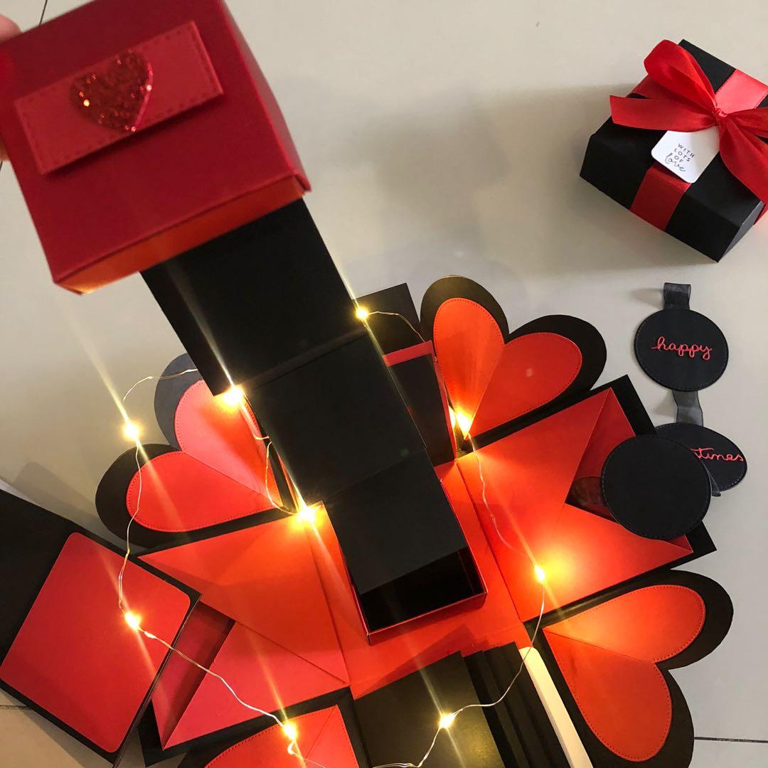 Limited edition - Valentine explosion box with pull up photos box with ...