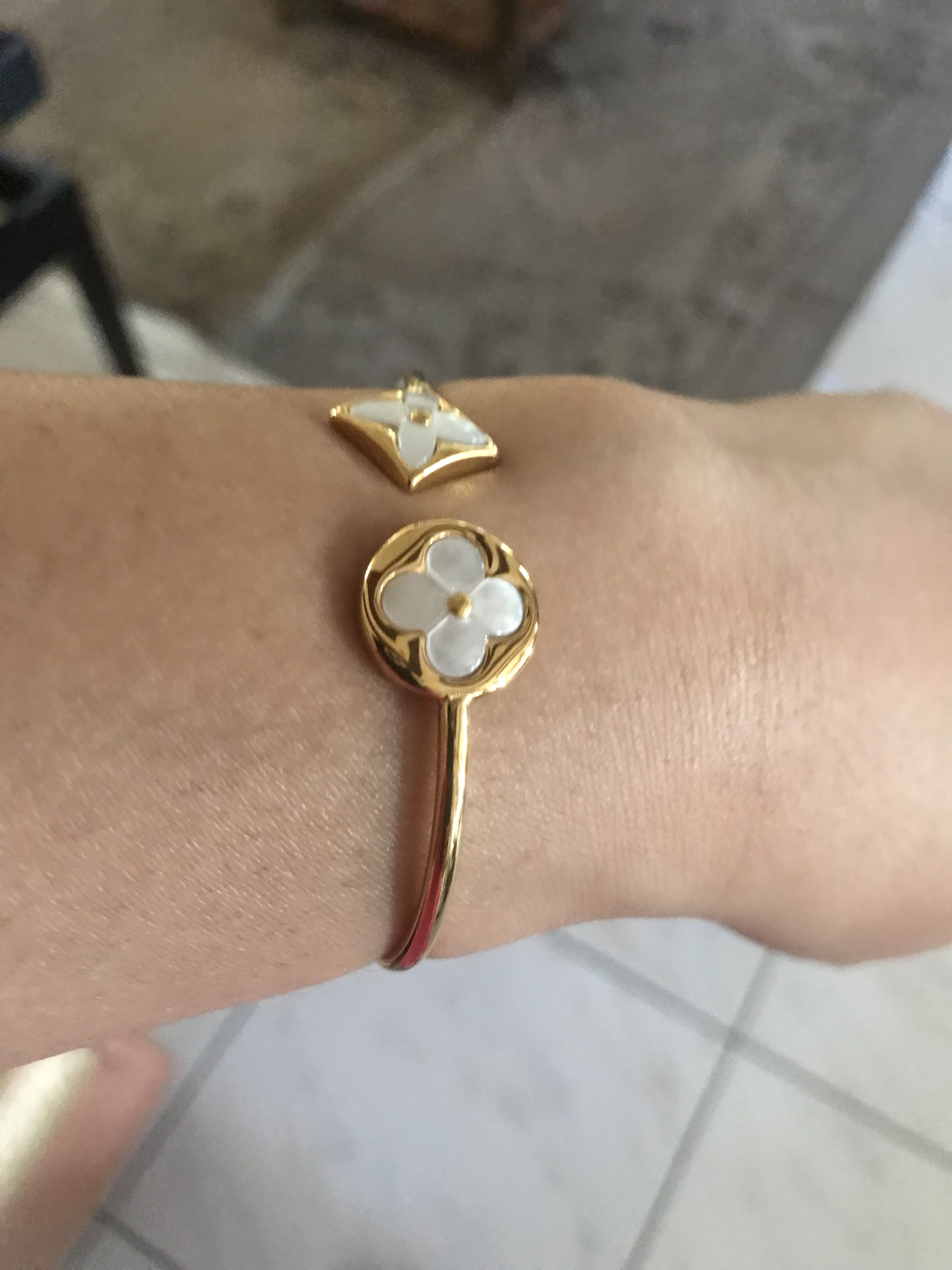 LV Inspired Mother of Pearl Fashion Bracelet, Women's Fashion, Watches &  Accessories, Other Accessories on Carousell