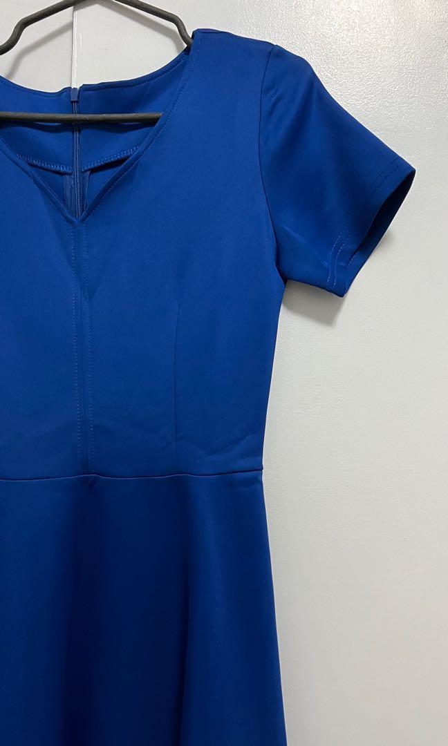 Midi Dress Royal Blue Thrift Market, Women's Fashion, Dresses & Sets