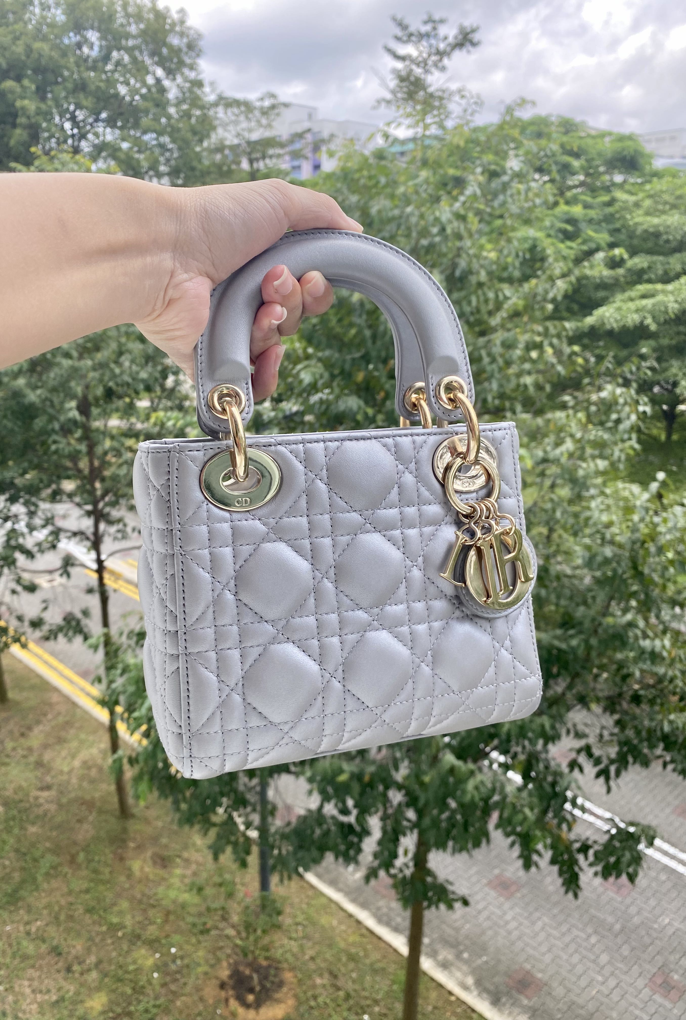 Mini lady sales dior grey