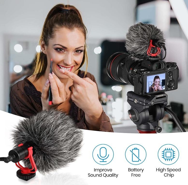 Movo LV1 Lavalier Lapel Clip on Microphone for Cameras, Camcorders and  Smartphones Compatible with iPhone and Android Perfect Lav Mic for Filming