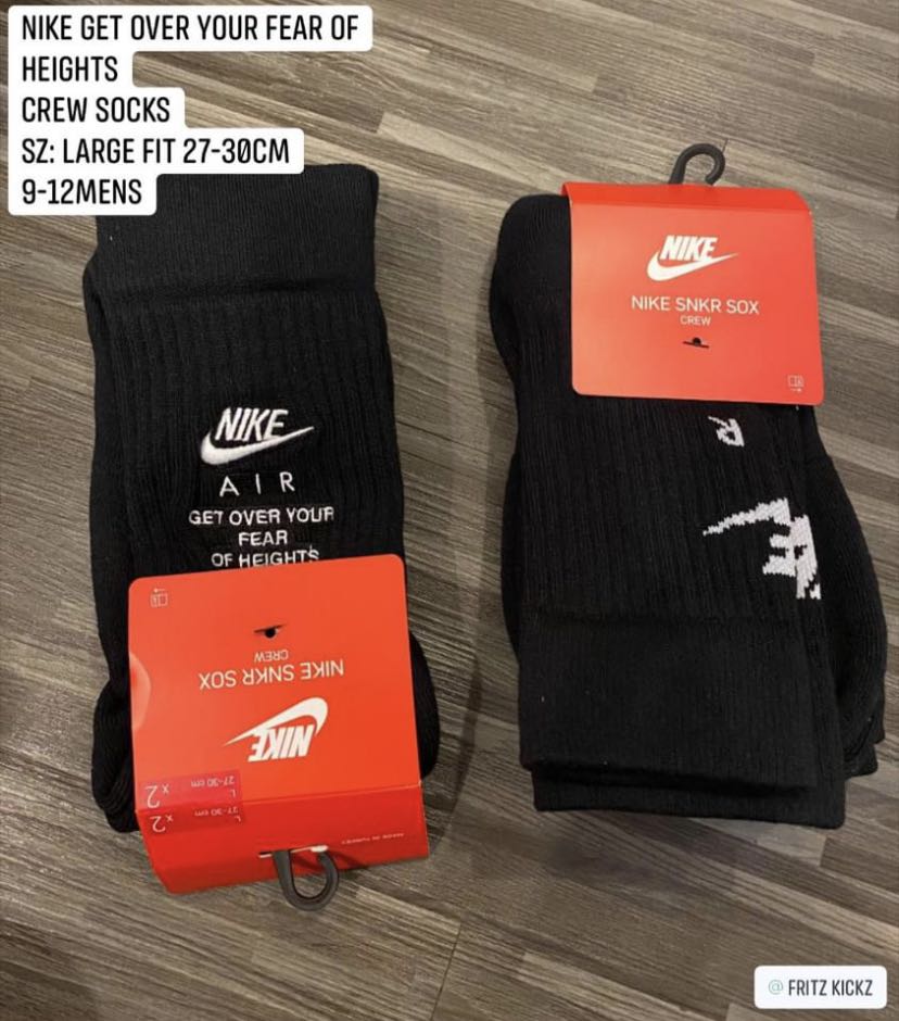 nike get over your fear of heights socks