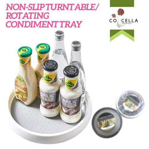 Non SLip Rotating Tray/ Turntable/ Condiment Organizer (Category: Storage Boxes & Baskets) located in Santa Rosa. Submitted by co.lovesorganique (Listing ID 1138882423, Image 1). Description: Shopee and Lazada Colors: White, Black.