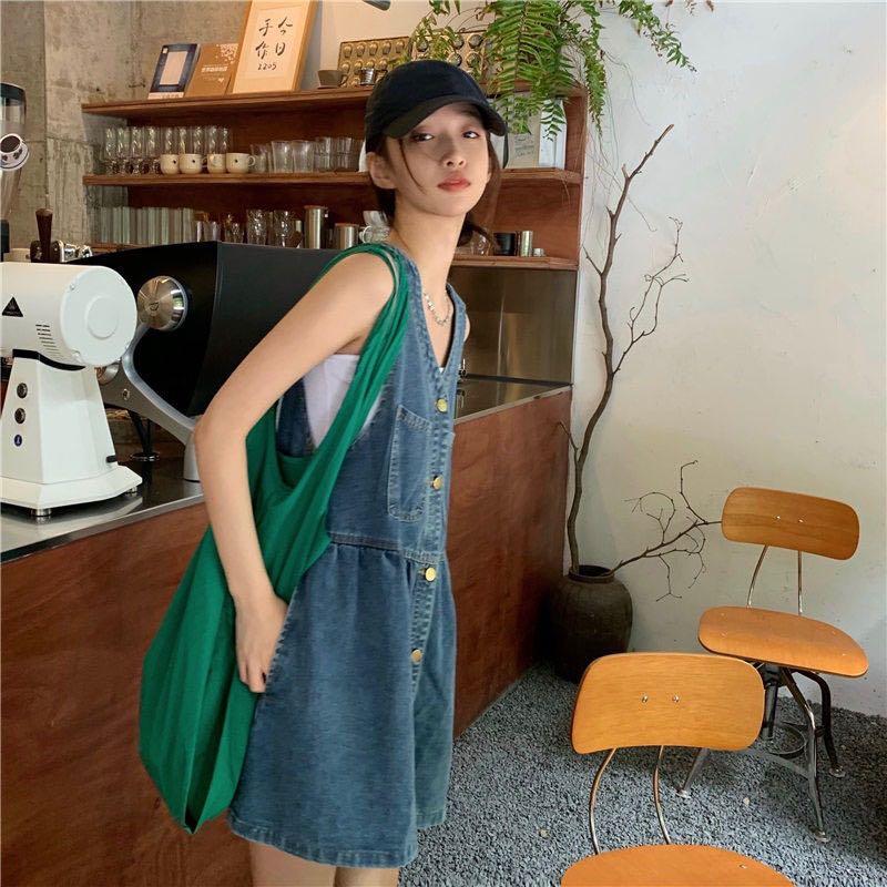 Plus Size Denim Dress Vest, Women's 