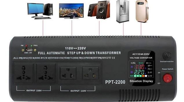 PPT-2200 2000W Step Up & Down 110v to 220v Voltage Converter ...