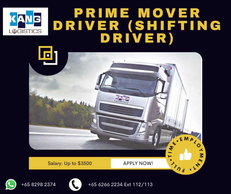 Prime Mover Driver (Shifting Driver), Jobs, Transport & Delivery on