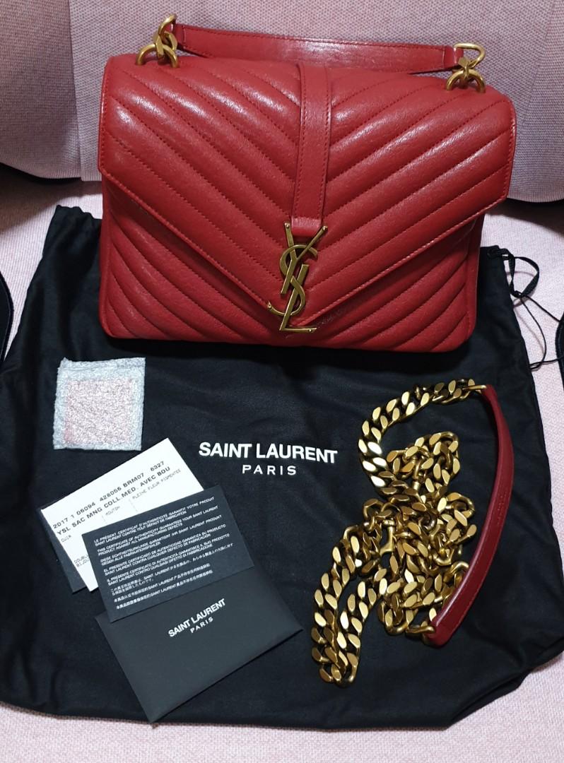 SAINT LAURENT YSL College Medium in Red