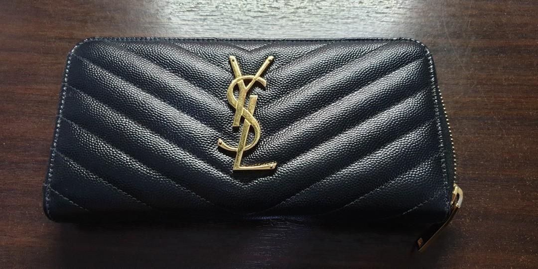 SAINT LAURENT YSL Zip Wallet in Black Women s Fashion Bags
