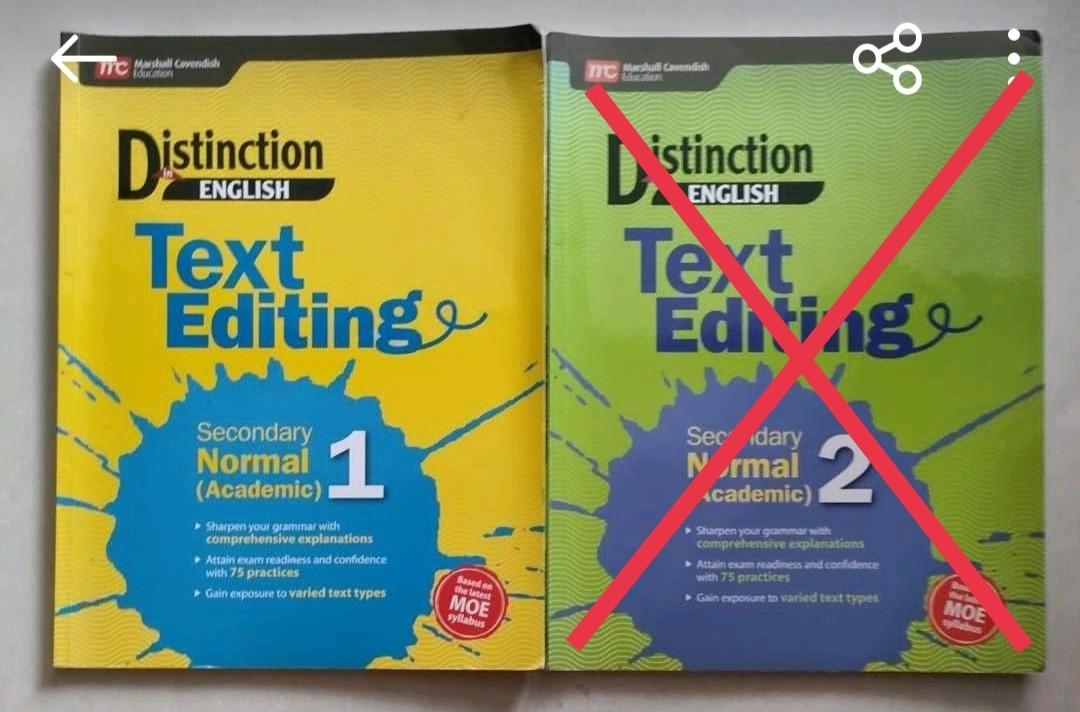 Sec 1 & 2 Distinction English in Text Editing, Hobbies & Toys, Books