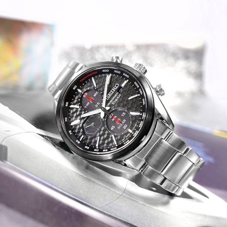 Seiko SSC803P1 Macchina Sportiva Chronograph Solar Power Black
