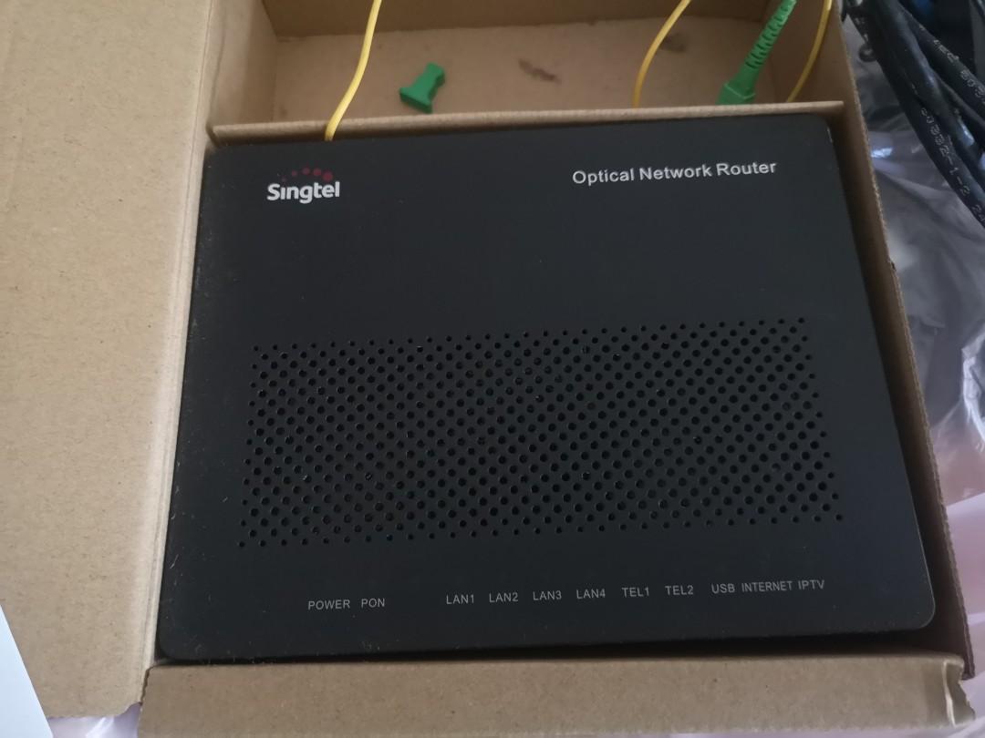 Singtel Optical Network Router with Fiber Optic Cable, Computers & Tech ...