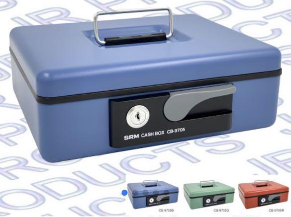 SRM 地球牌大型豪華金庫錢箱(藍色) #CB-9705B Large Deluxe Cash Box 