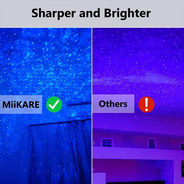 Star Projector MiiKARE Star Night Light with Music 10 Lighting Modes Ocean Wave Light with Remote Control Smart Wi Fi Mode Brightness Adjust Timer Setting 360 Degree Rotating Projector for Kids White ...