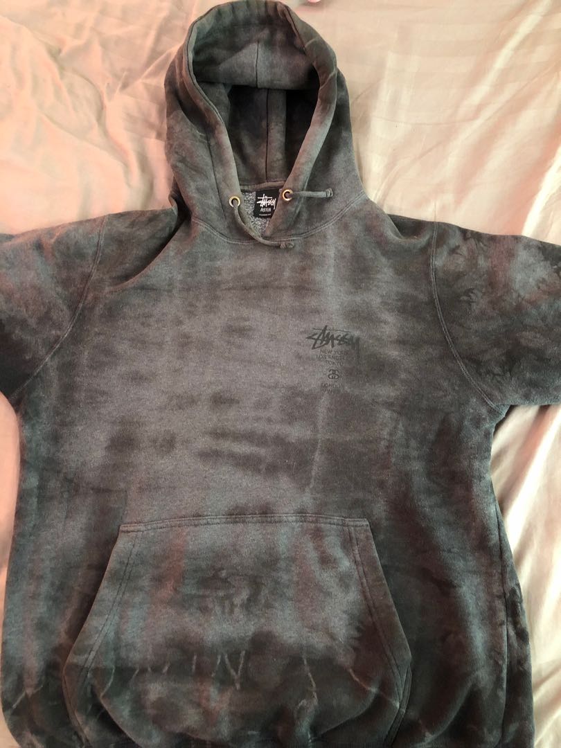 Stussy Tie Dye gray black original hoodie