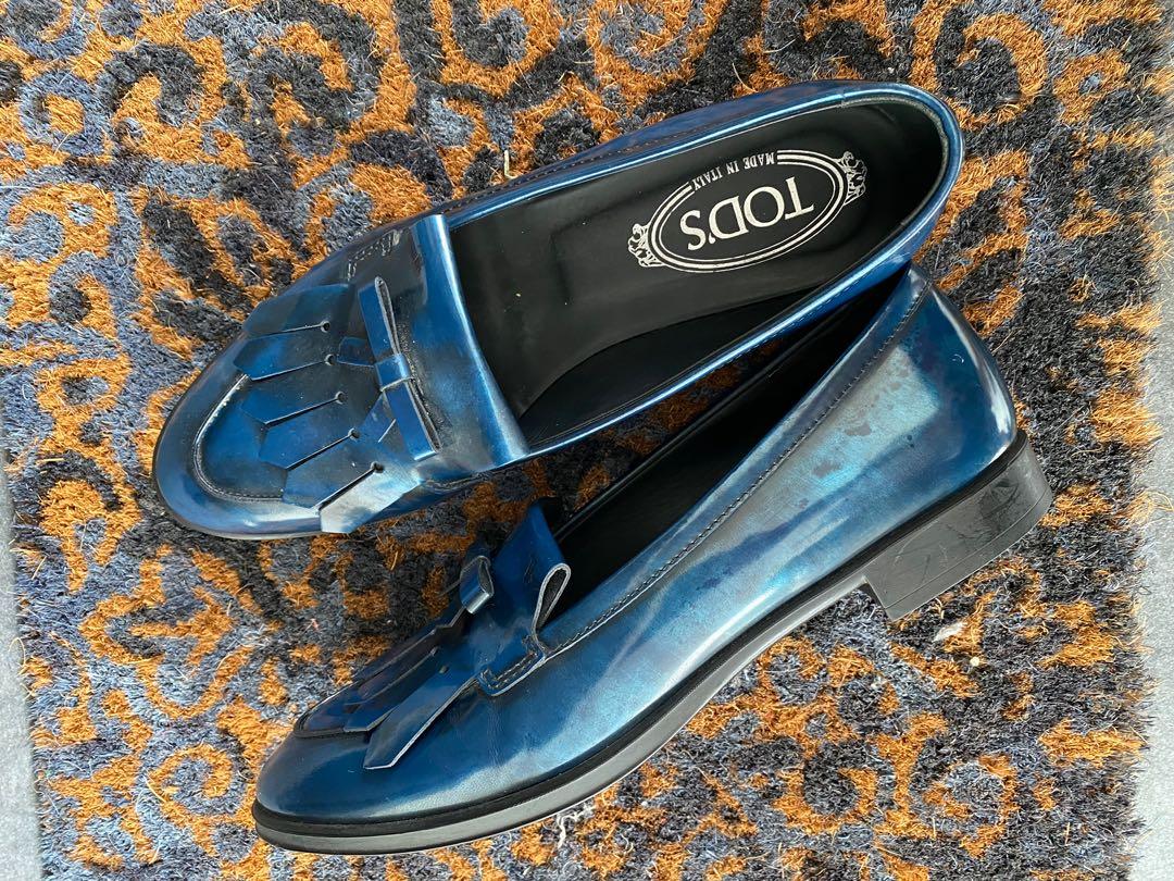 Tods outlet blue loafers
