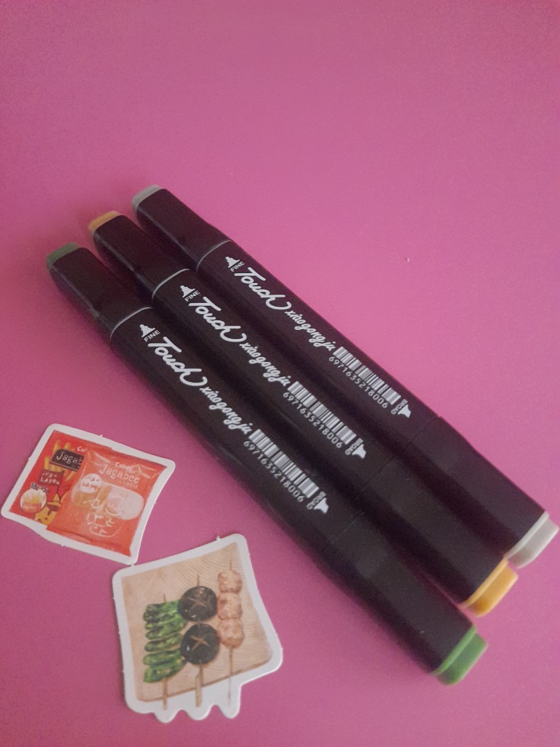 Touch markers (Like Copic markers) alcohol markers 3 colors, pen marker, Hobbies & Toys