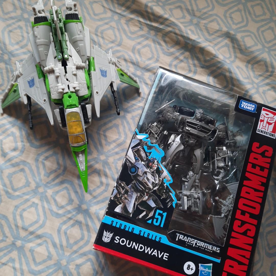Transformers studio series (Category: Figurines & Statues) located in San Juan City. Submitted by arsenic3oxide (Listing ID 1138766898, Image 1). Description: Bumblebee movie Thrust (as is) - 1300 DotM Soundwave (MISB) - 1800 Payment: Gcash or BDO Shipping: Lalamove , Grab, Gogo Xpress ONLY.