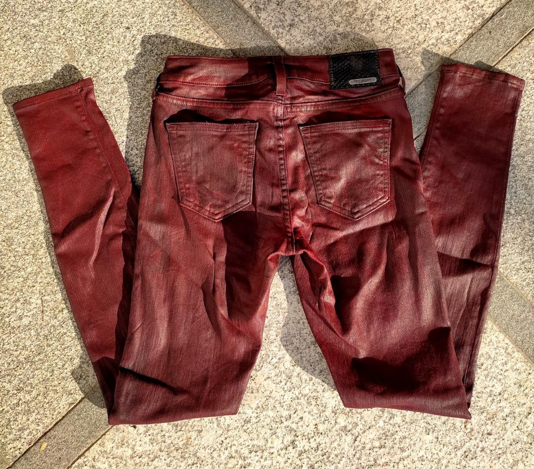 Red hot sale coated pants