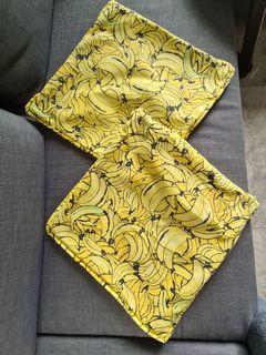 Two Banana cushions covers - Like new!