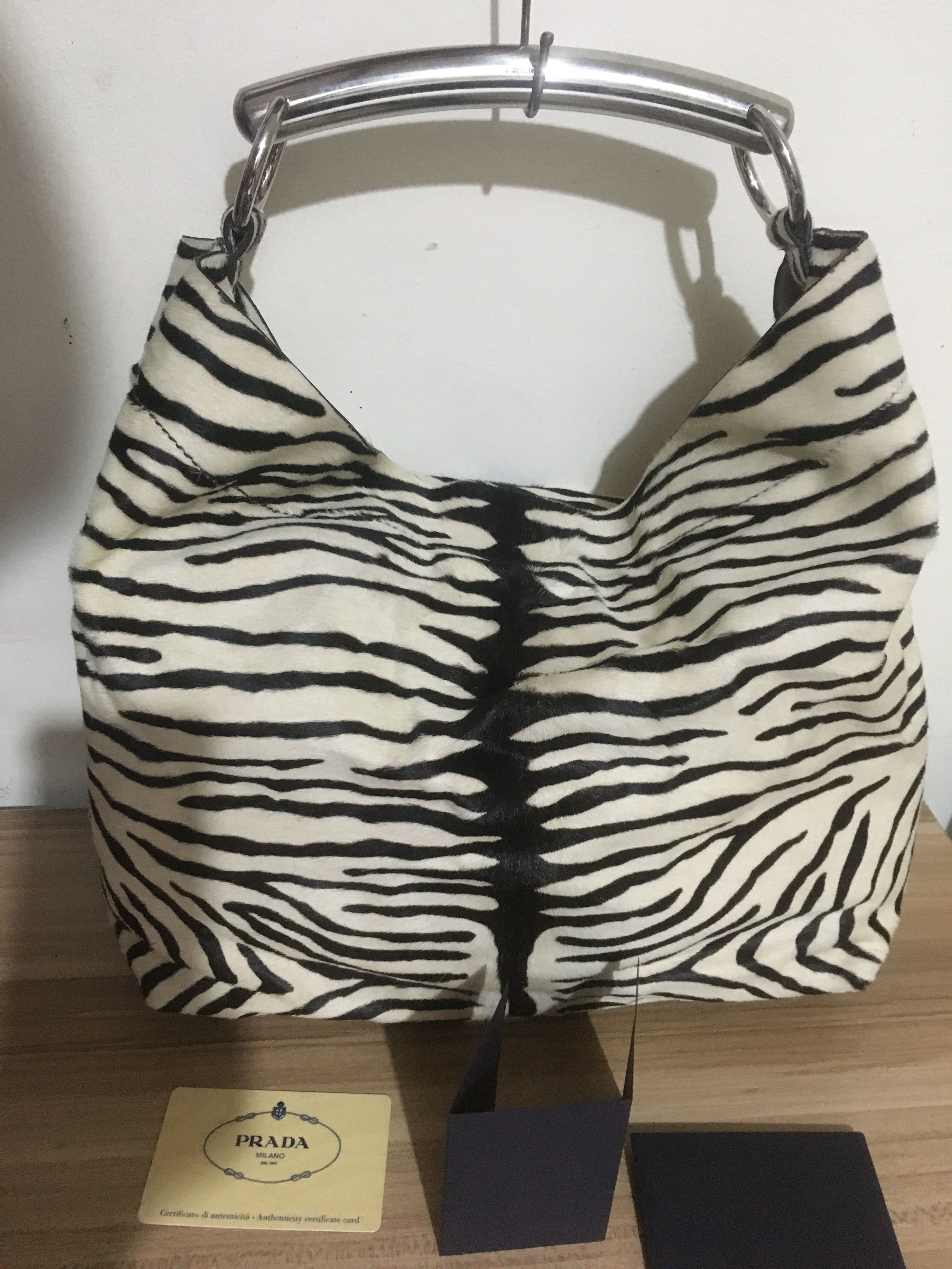 Prada top zebra bag