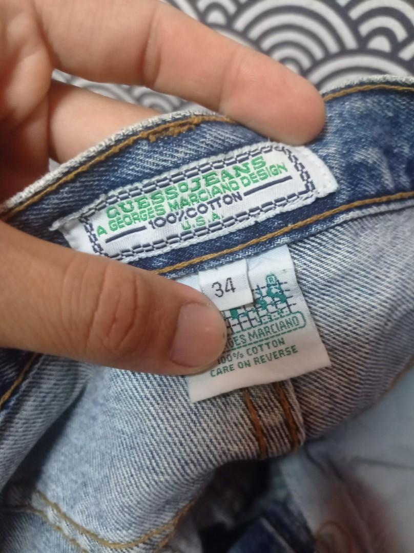 Vintage guess jeans denim vtg tag hijau rare original Men s