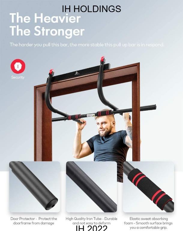 xnewx AhfuLife Door Pull Up Bar 5 in 1 No Screws Chin Up Bar for Doorway Wall Mounted Upper Body Workout Bar with Soft Grip for Home Gym Strength