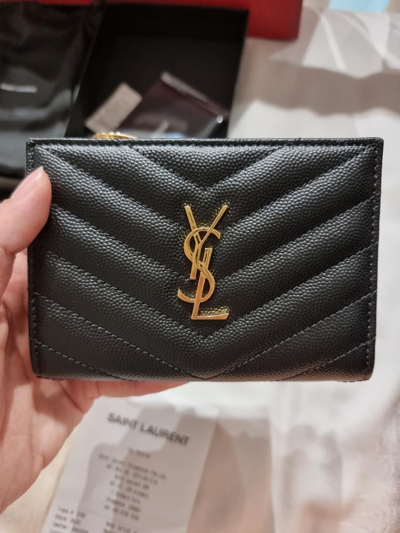 YSL two part wallet in black