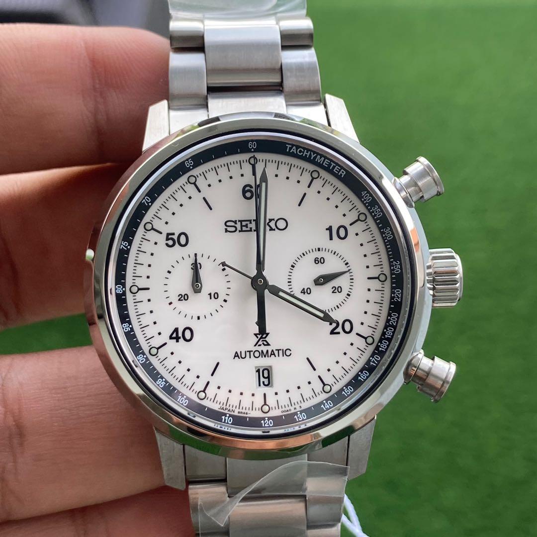 100% AUTHENTIC BRAND NEW IN BOX SEIKO PROSPEX SPEEDTIMER 1964 AUTOMATIC  CHRONOGRAPH RE-CREATION LIMITED EDITION WHITE DIAL  WATCH SRQ035  SRQ035J1, Luxury, Watches on Carousell