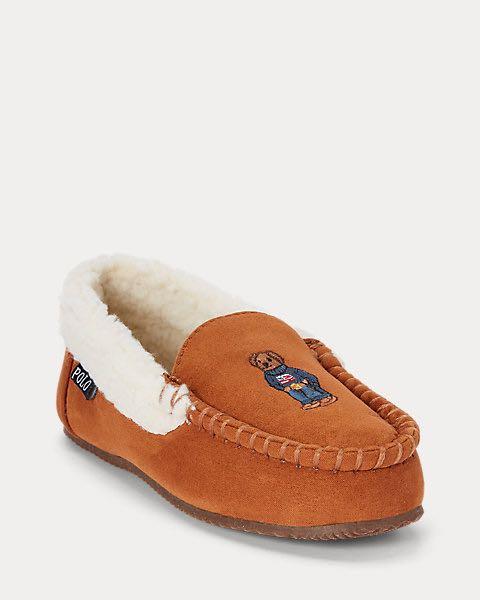 100 Authentic Polo Ralph Lauren Dezi IV Polo Bear Faux Suede