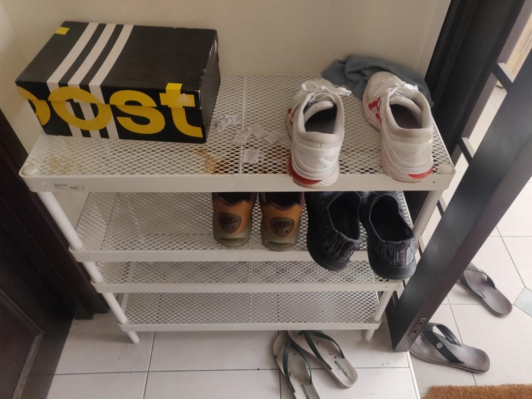 2x stackable ikea shoe rack