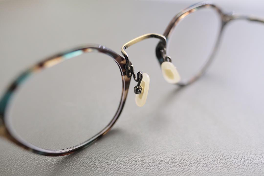 9成新] 金子眼鏡KV-85 日本制造［皇冠型玳瑁色帶有藍綠紋］, 男裝 
