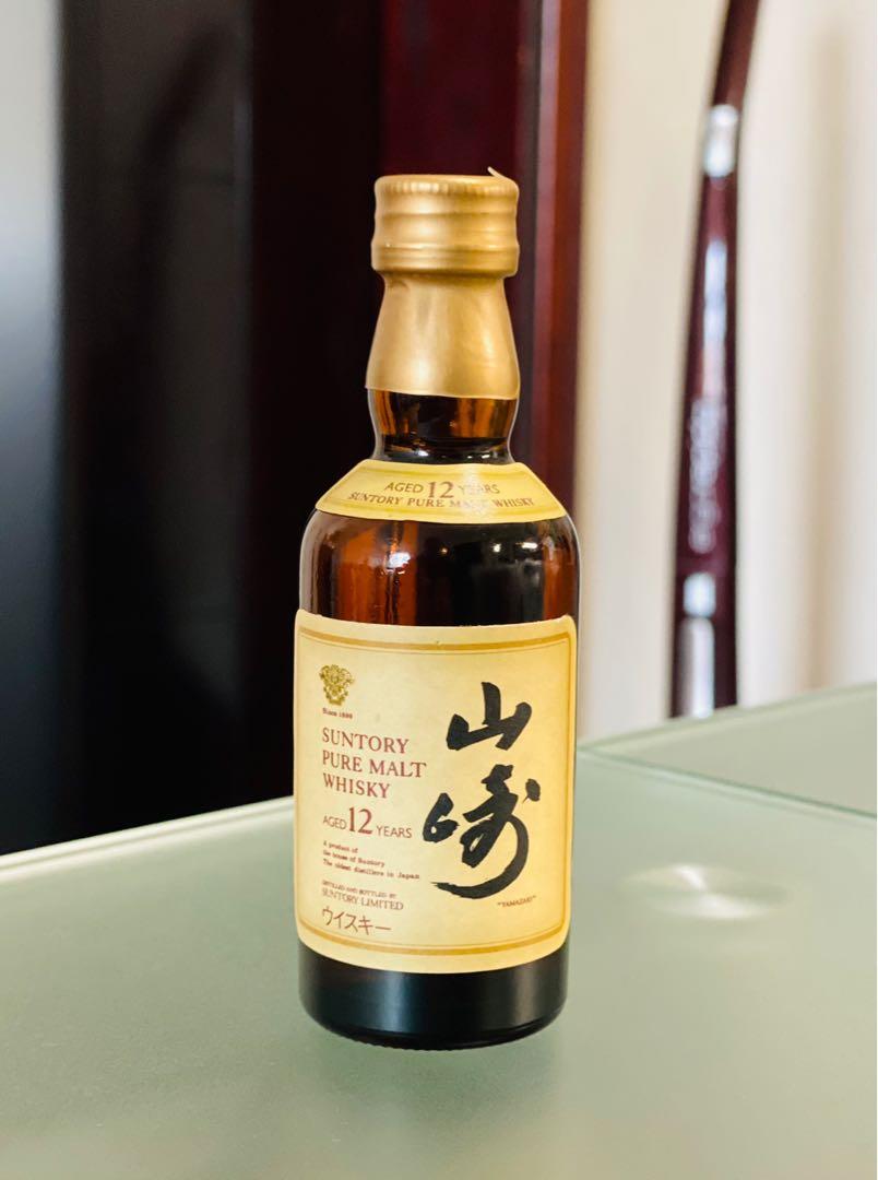 山崎12年威士忌金花酒標酒辦50ml 罕有, 嘢食& 嘢飲, 酒精飲料- Carousell