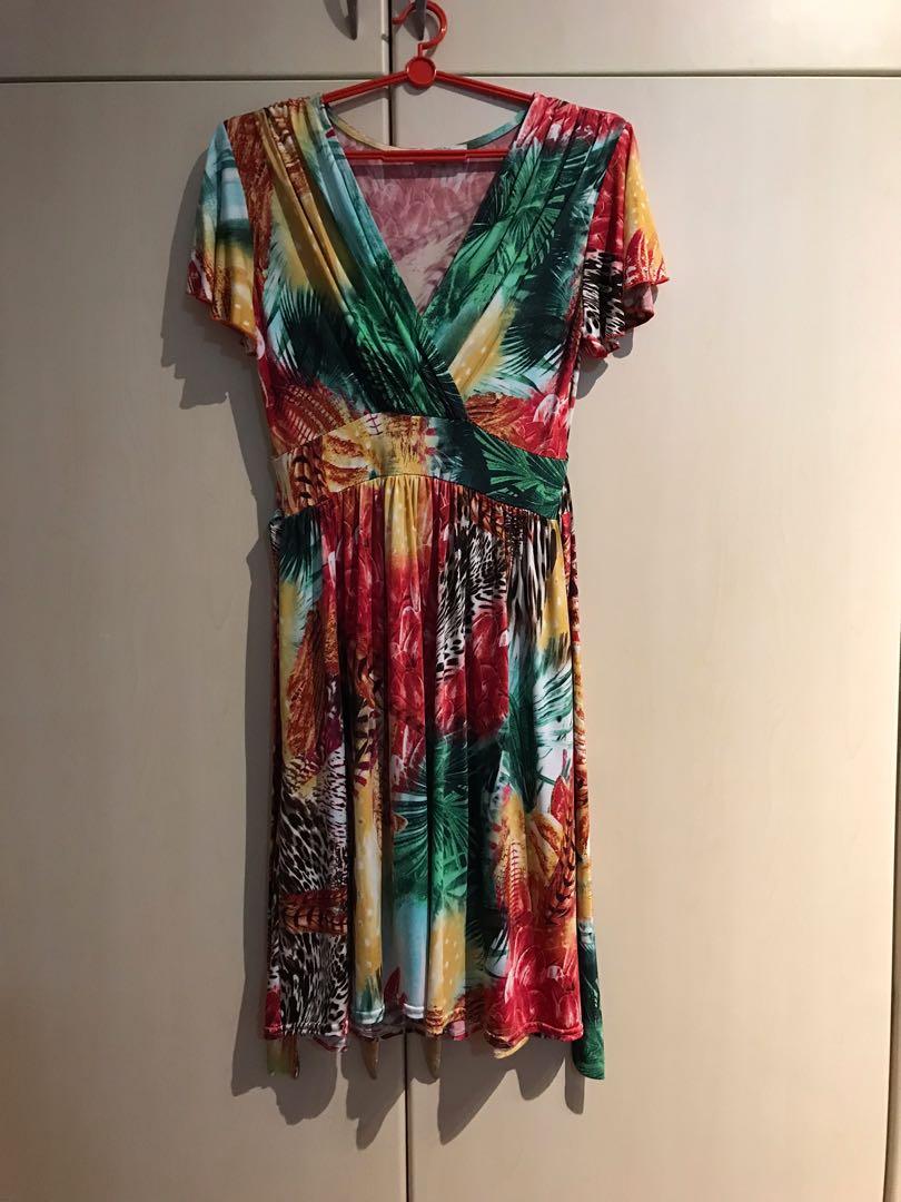 (M) Abstract Wrap Dress Egerie Paris, Women's Fashion, Dresses & Sets, Dresses on Carousell