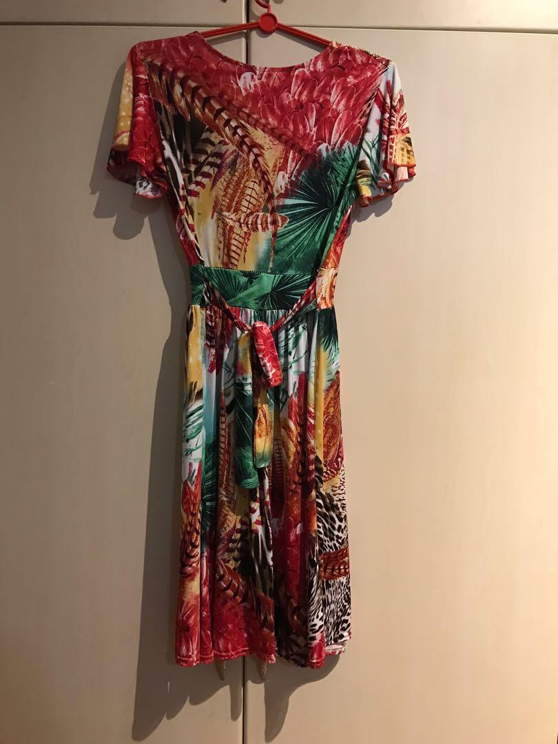 (M) Abstract Wrap Dress Egerie Paris, Women's Fashion, Dresses & Sets, Dresses on Carousell