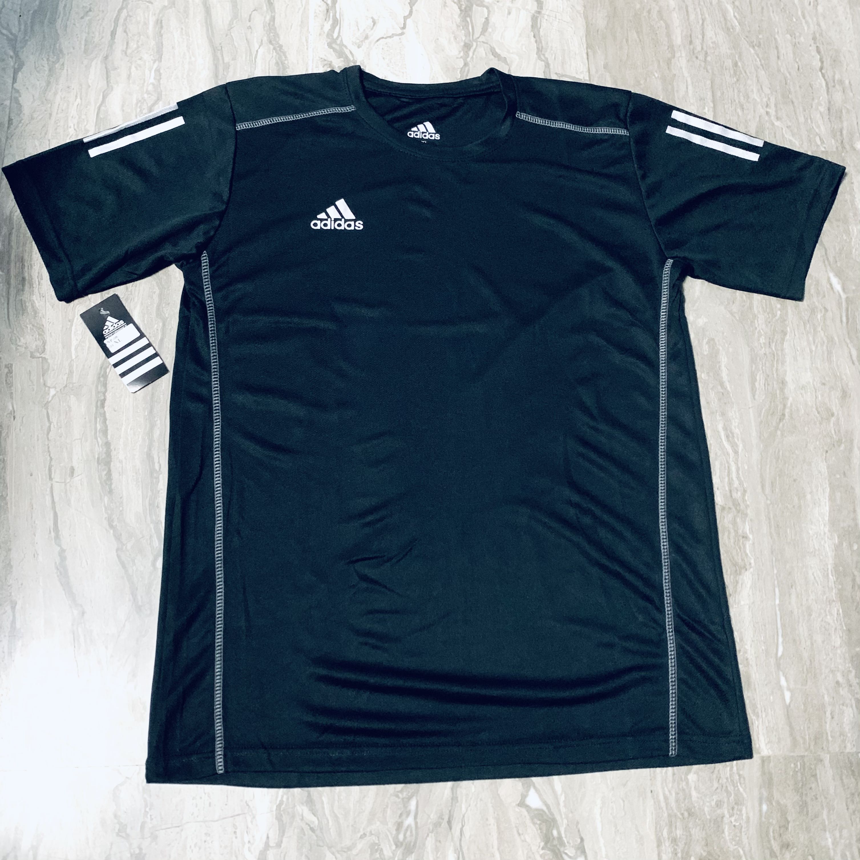 Adidas Black Dry Fit Tee Shirt Sports 