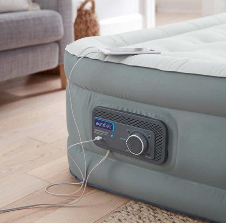 AeroBed Opti comfort Queen Air Mattress with Headboard Furniture Home Living Bedding Towels on Carousell