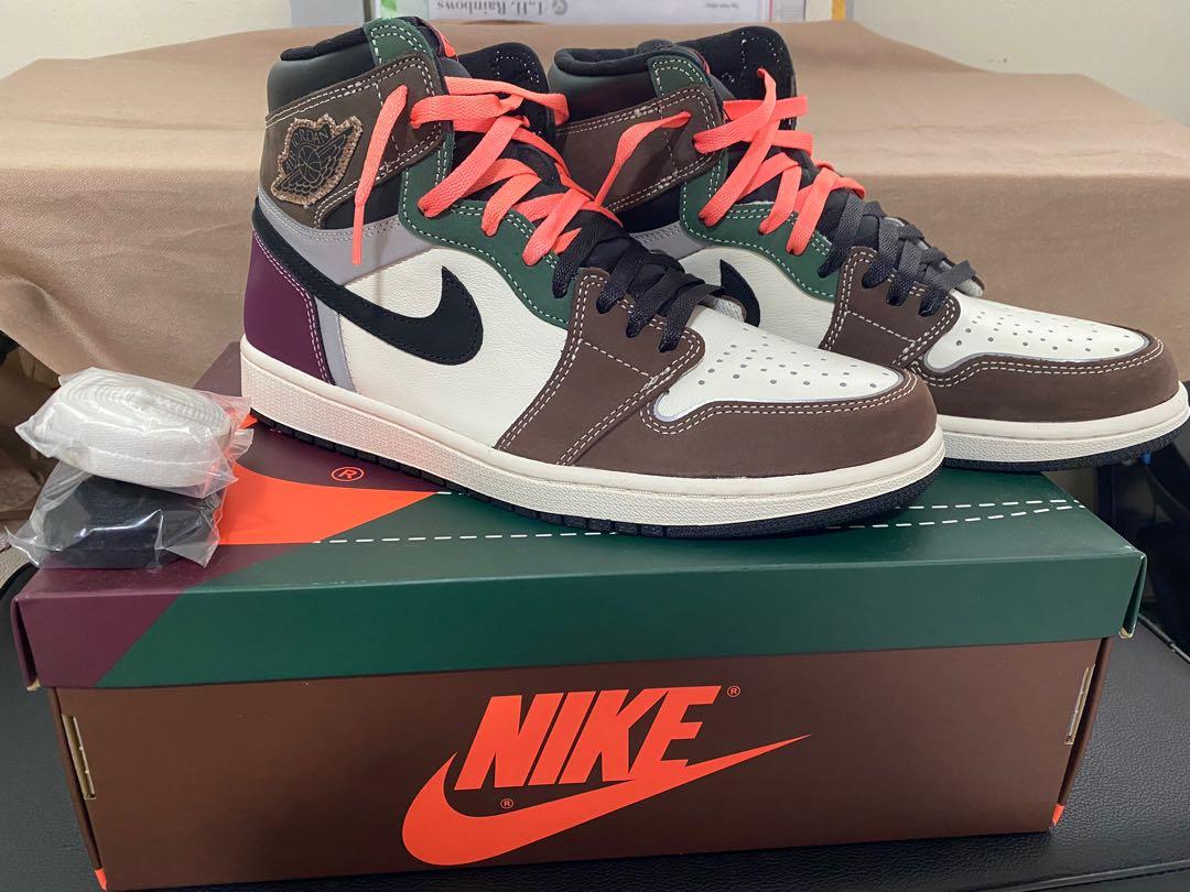 Air jordan 1 on sale crimson tint green laces