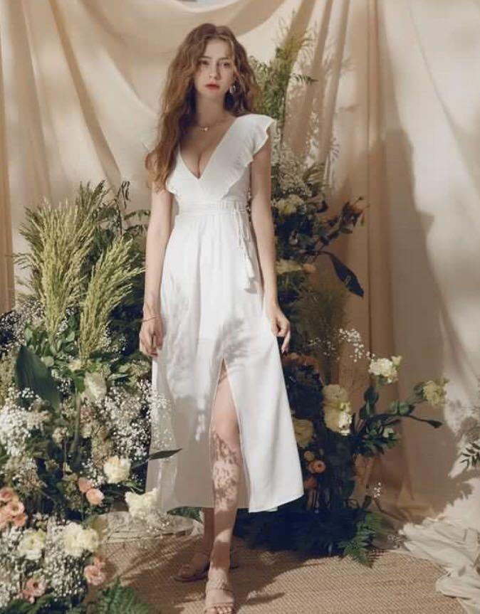 White tassel maxi dress clearance