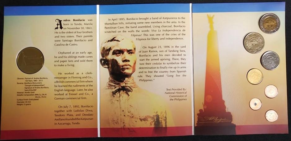 Andres Bonifacio 2013 Coin Set (Category: Currency) located in Quezon City. Submitted by kalye_treasures (Listing ID 1139021543, Image 3). Description: Andres Bonifacio 2013 Coin Set in original BSP Coin Blister Pack Please check each picture Payment via - BDO - BPI - UB - RCBC - SB - Gcash - Paymaya Can do meet-up every after office hours at given meet-up place below .
