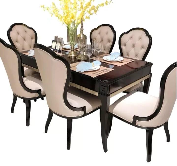 Anne Frank Teak Dark Wood High Back Cream Leather Chair, Furniture