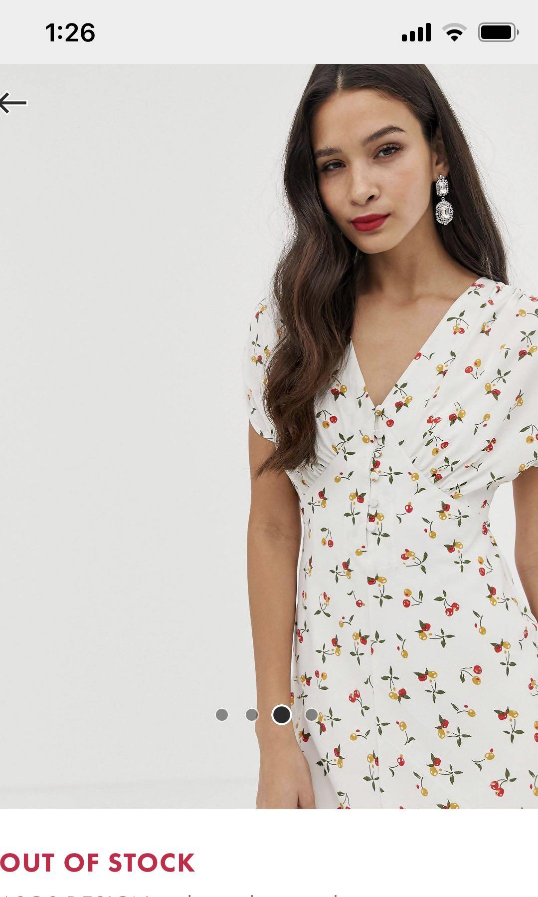 Cherry print tea dress top