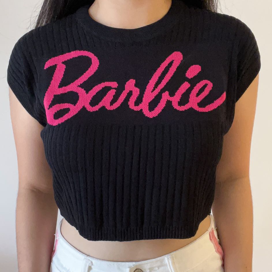 BARBIE CROP TOP, Women's Fashion, Tops, Sleeveless on Carousell