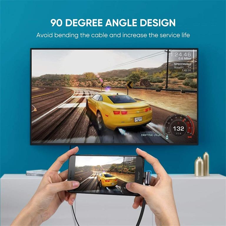 Cáp chuyển đổi Ugreen Type-C gập 90 độ sang HDMI