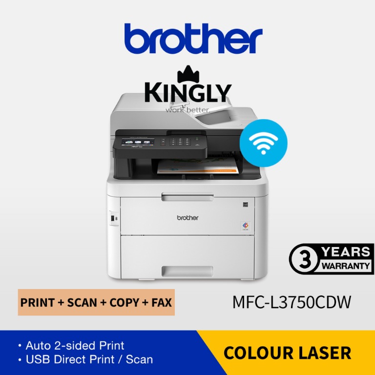 Brother MFC-L3750CDW All in One Laser A4 Colour WiFi Printer with