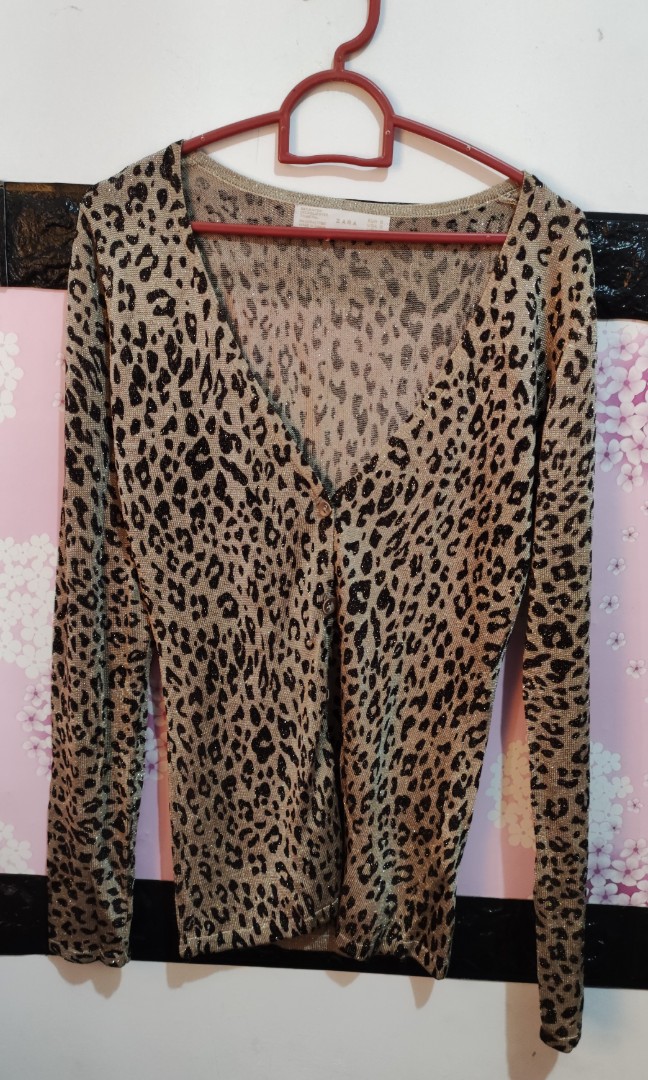 leopard cardigan zara