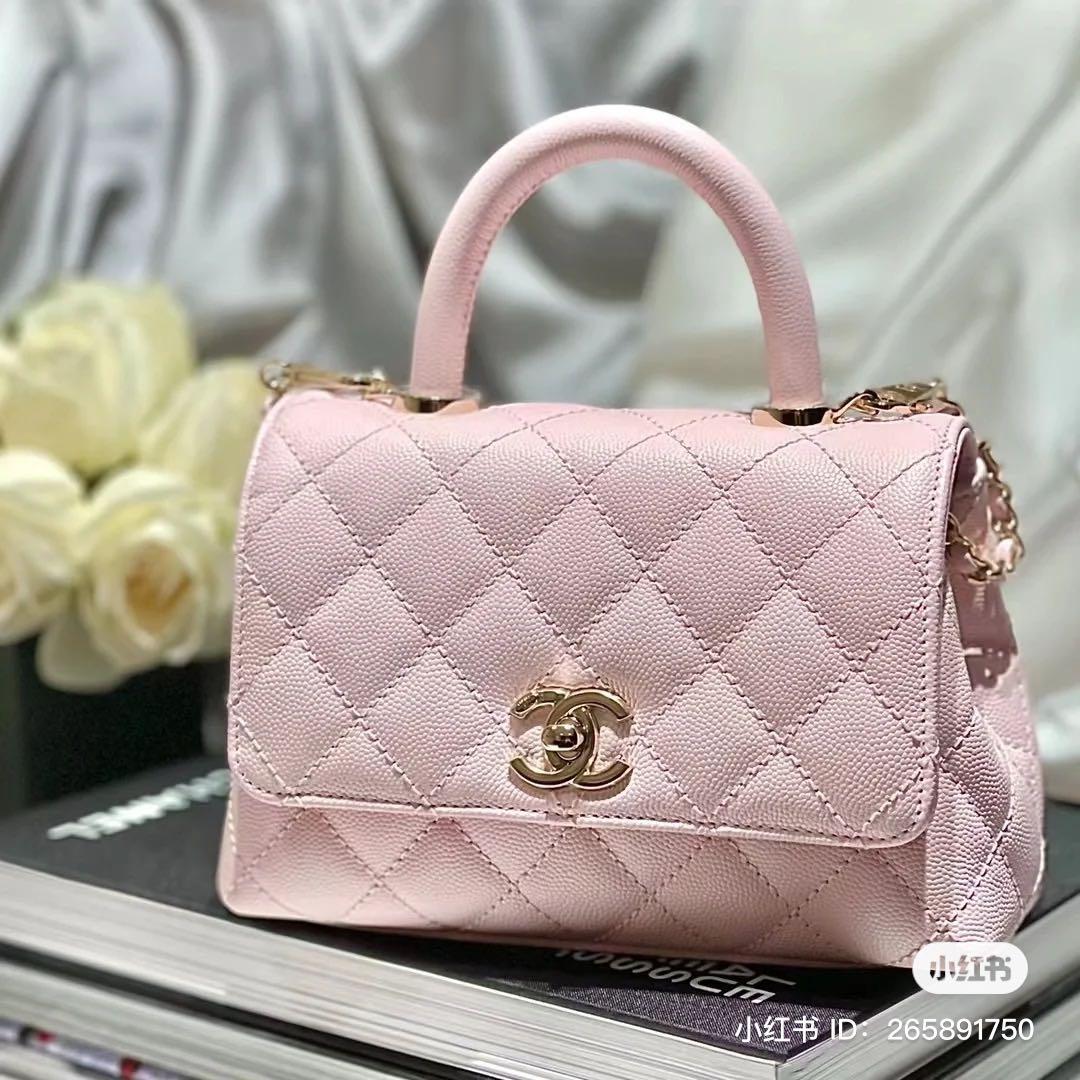 Chanel coco handle mini pink deals