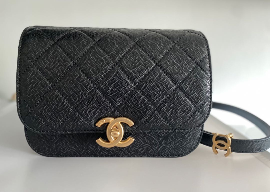 Chanel 'So Black' Messenger Bag in Smooth Black Calfskin - SOLD