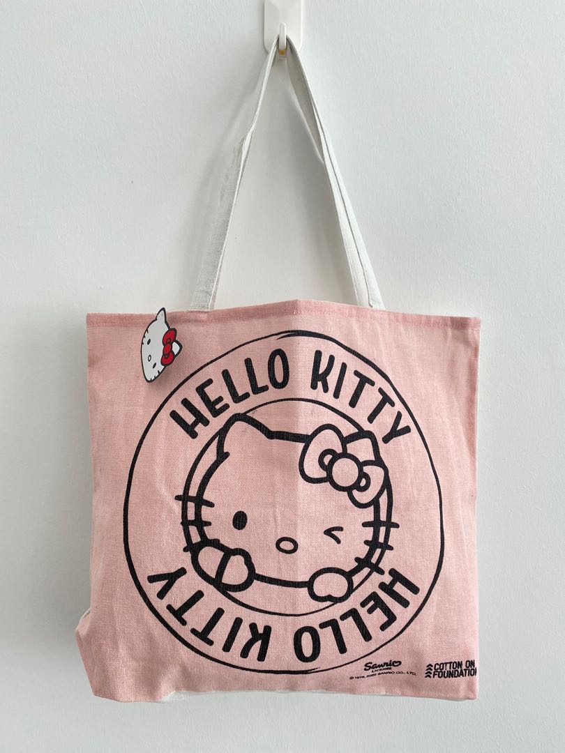 Hello Kitty Pink Zippered Tote Bag